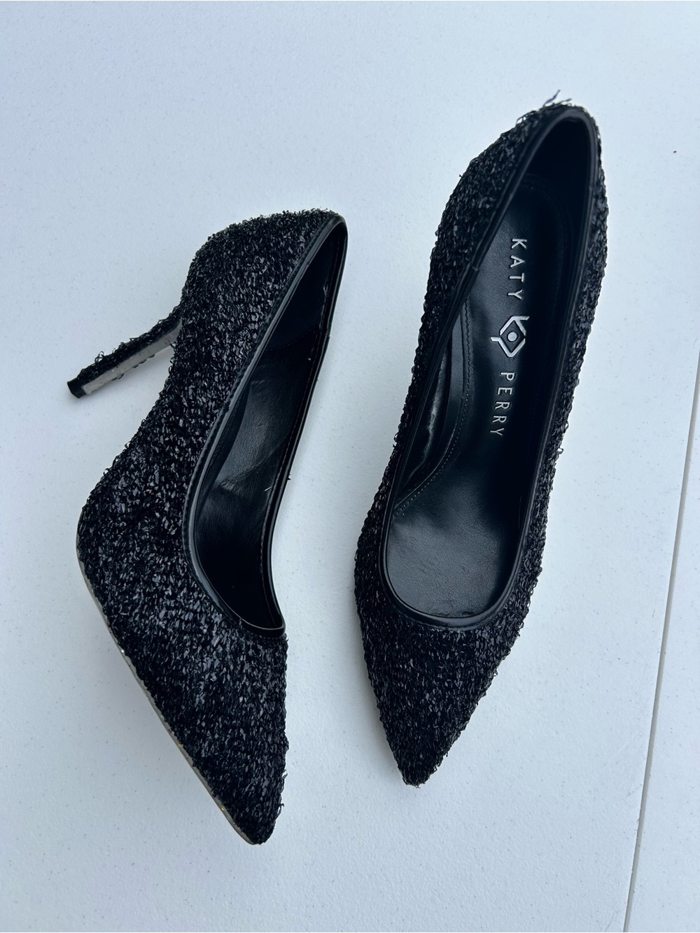 Katy Perry Collections Black Sparkle Pointed-Toe Pumps